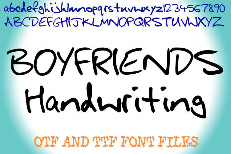 Boyfriends Handwriting Font Letters Typography Hand Drawn