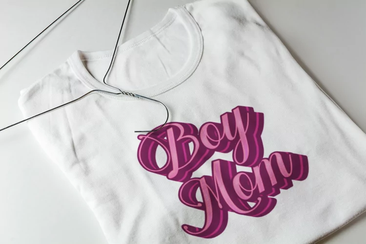 Pink 3D Boy Mom Sublimation Design