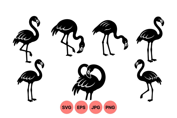 Minimalist Flamingo Silhouette Vector Clipart