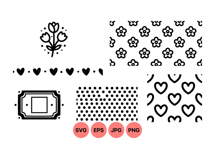 Hand Drawn Valentine Patterns For Romantic Designs