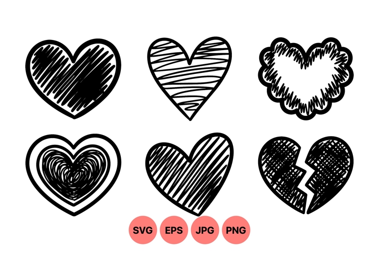 Hand Drawn Heart Svg Clipart For Valentines