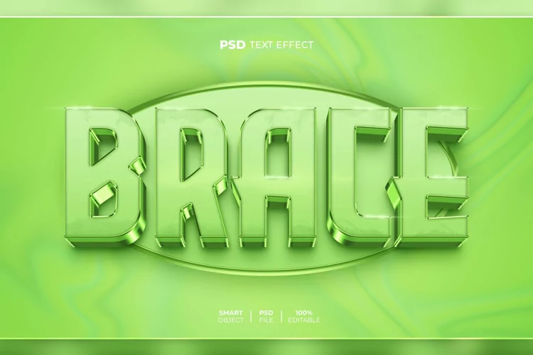 Brace 3D editable text effect