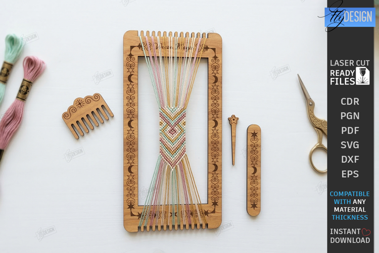 Bracelet and Bookmark Weaving Loom Laser Cut | Crafting SVG