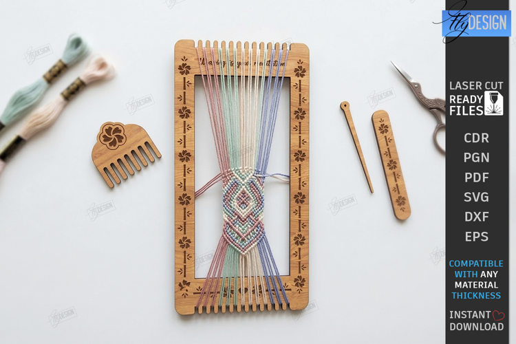 Bracelet and Bookmark Weaving Loom Laser Cut | Crafting SVG