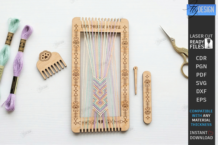 Bracelet and Bookmark Weaving Loom Laser Cut | Crafting SVG