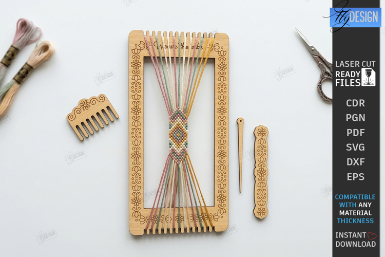 Bracelet and Bookmark Weaving Loom Laser Cut | Crafting SVG