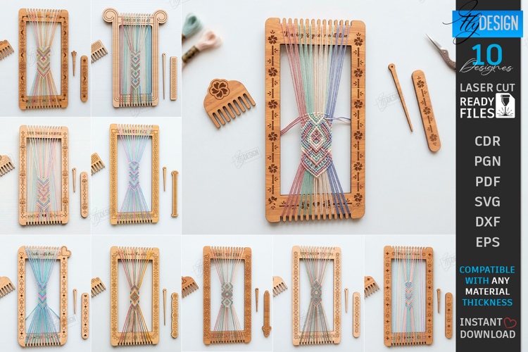 Bracelet and Bookmark Weaving Loom Laser Cut Bundle | Craft