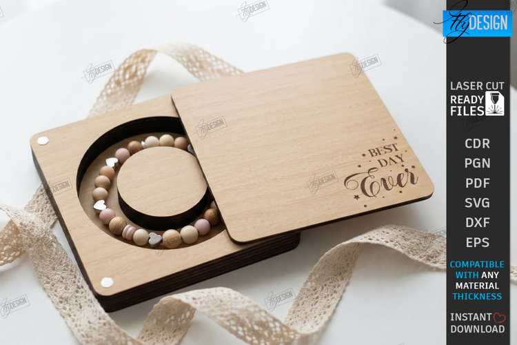 Bracelet Gift Box Laser Cut |Bracelet Holders| Romantic SVG
