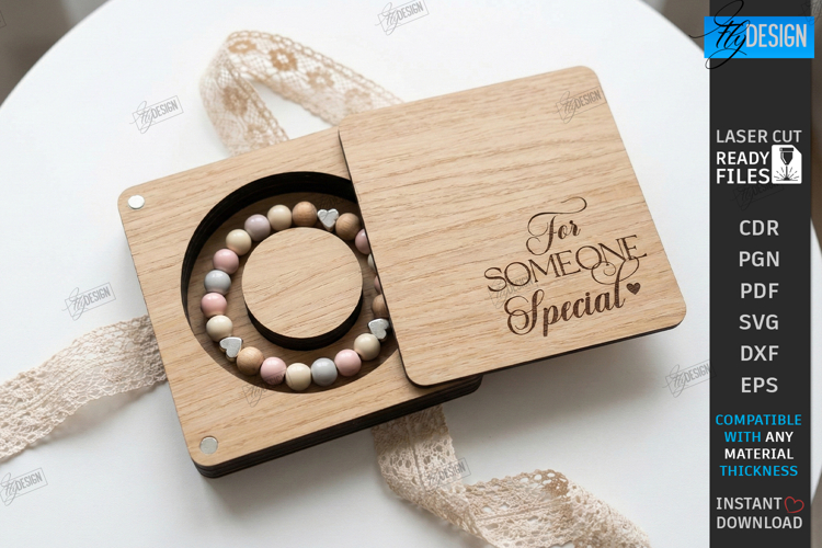 Bracelet Gift Box Laser Cut |Bracelet Holders| Romantic SVG