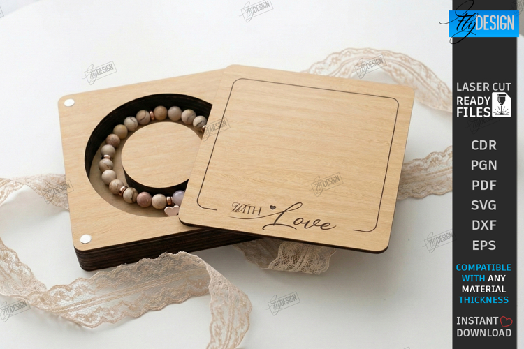 Bracelet Gift Box Laser Cut |Bracelet Holders| Romantic SVG