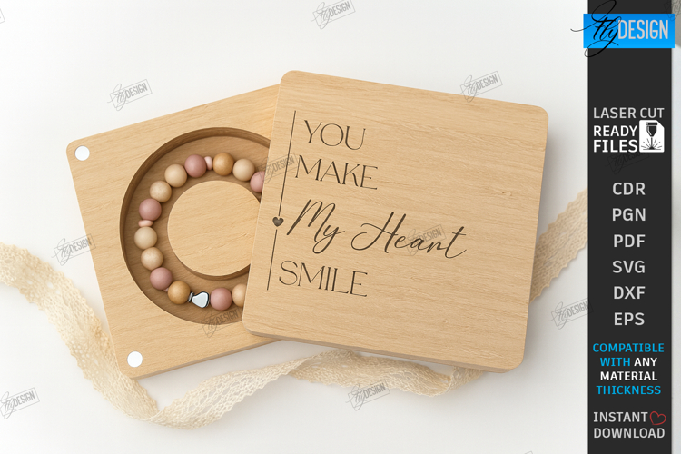 Bracelet Gift Box Laser Cut |Bracelet Holders| Romantic SVG