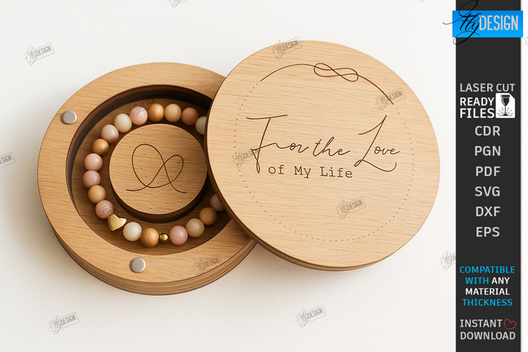 Bracelet Gift Box Laser Cut |Bracelet Holders| Romantic SVG