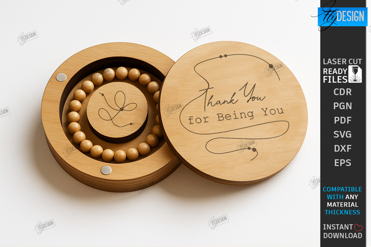 Bracelet Gift Box Laser Cut |Bracelet Holders| Romantic SVG