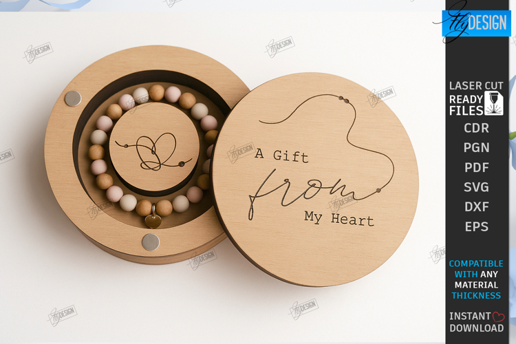 Bracelet Gift Box Laser Cut |Bracelet Holders| Romantic SVG