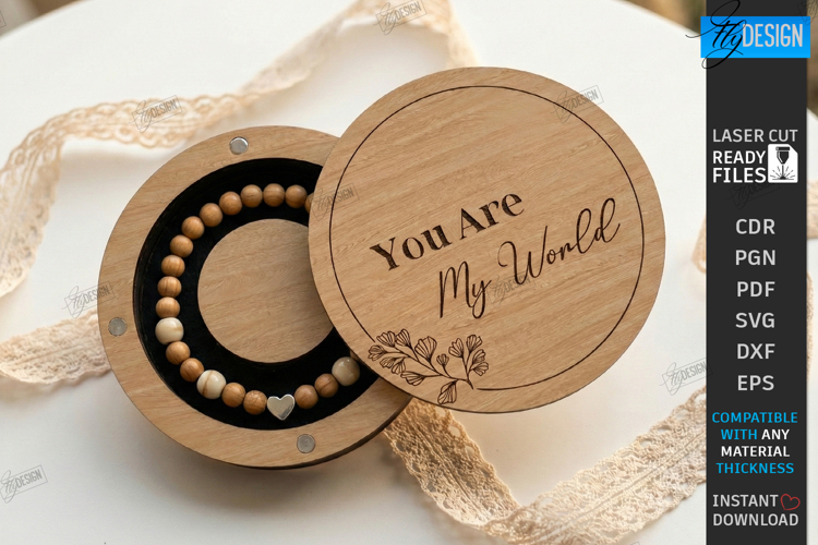 Bracelet Gift Box Laser Cut |Bracelet Holders| Romantic SVG