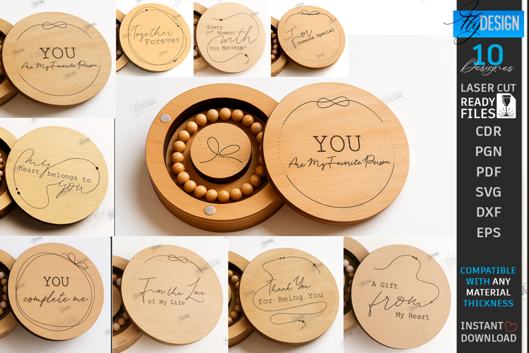 Bracelet Gift Boxes Laser Cut Bundle |Bracelet Holders| Love