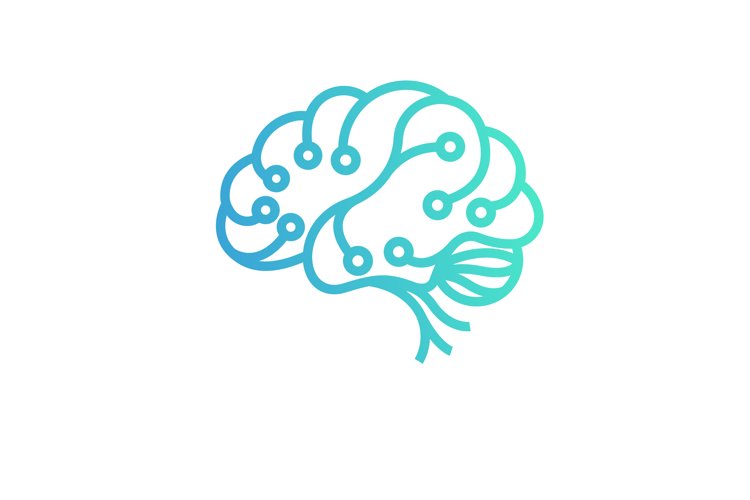 Brain Logo Concept Modern Technology vector illustration
