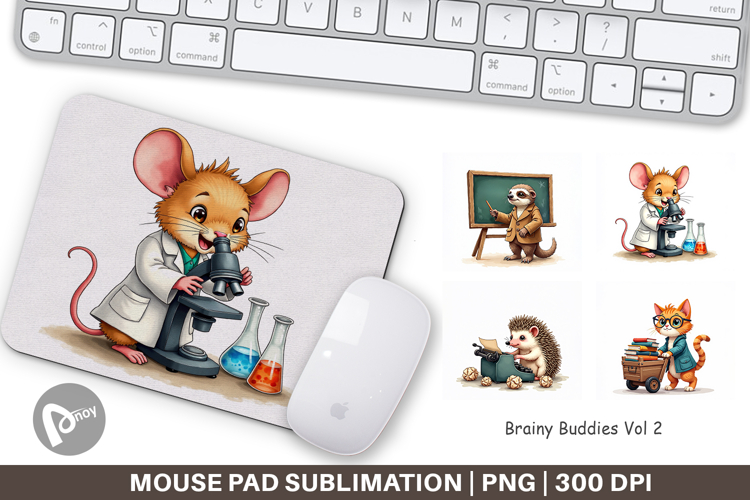 Scholarly Animals Mouse Pad
