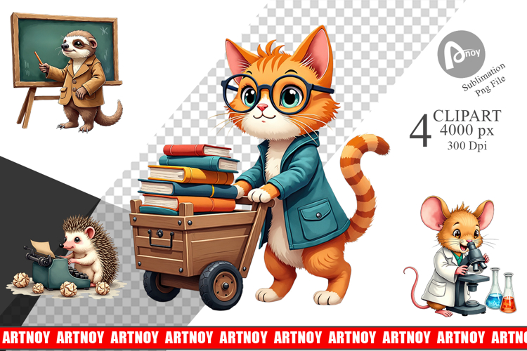 Scholarly Animals Clipart
