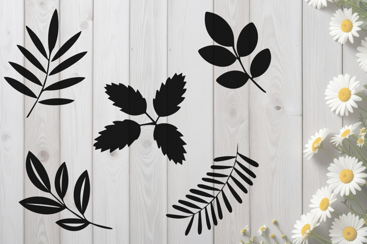 Leaves and Fern Branches SVG