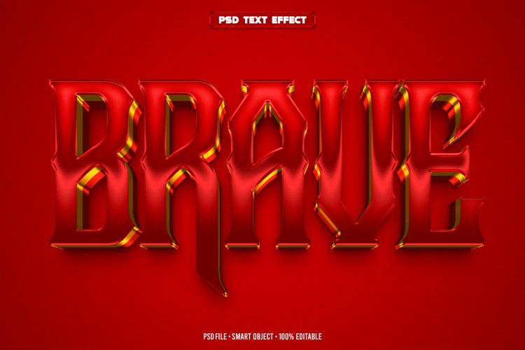 Brave 3D editable text effect example image 1