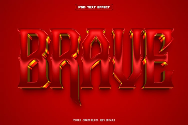 Brave 3D editable text effect