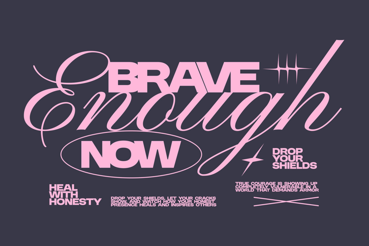 Brave Enough Aesthetic Typography Quote T shirt Design