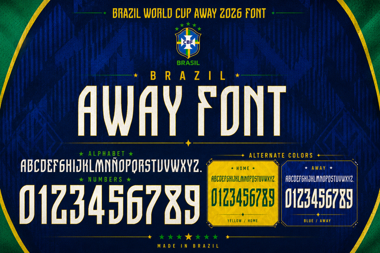 Brazil World Cup 2026 Font Jersey Font