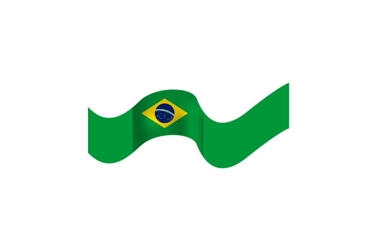Brazil republic day element wave flag isolated