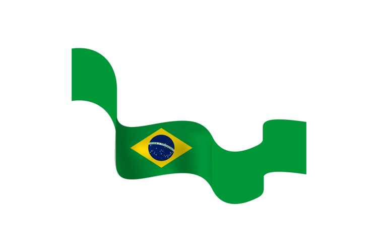 Brazil wave flag element decorative clipart