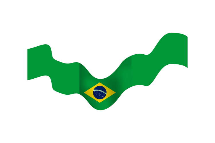 Brazil wave flag sticker element vector