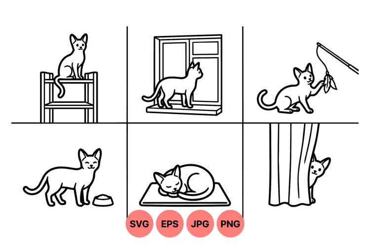 Sleeping Cat Drawing Image 17