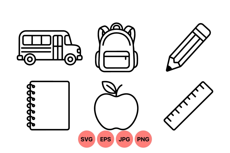 Back To School Vector Icons For Education Design