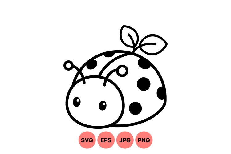 Cute Ladybug SVG Line Art Design For Kids