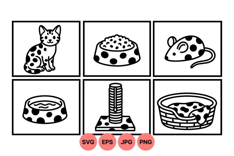 Polka Dot Cat Icon Design For Crafts