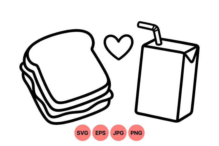 Simple Lunch Food Vector Illustration Clipart