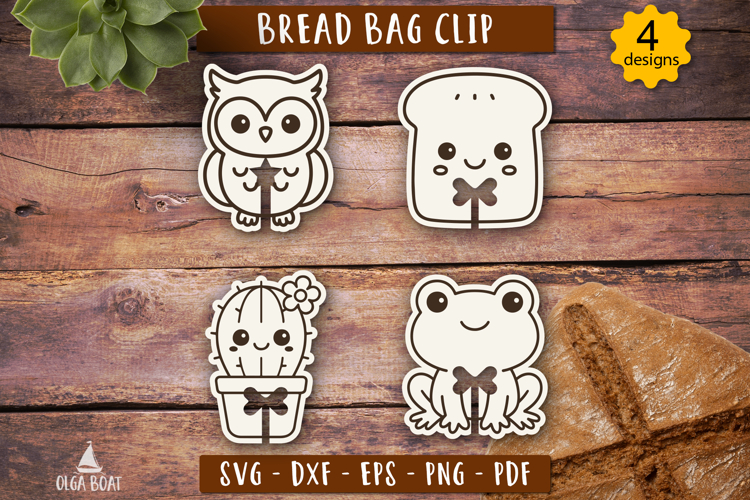 Bread bag clip Cute Kitchen svg Laser cut