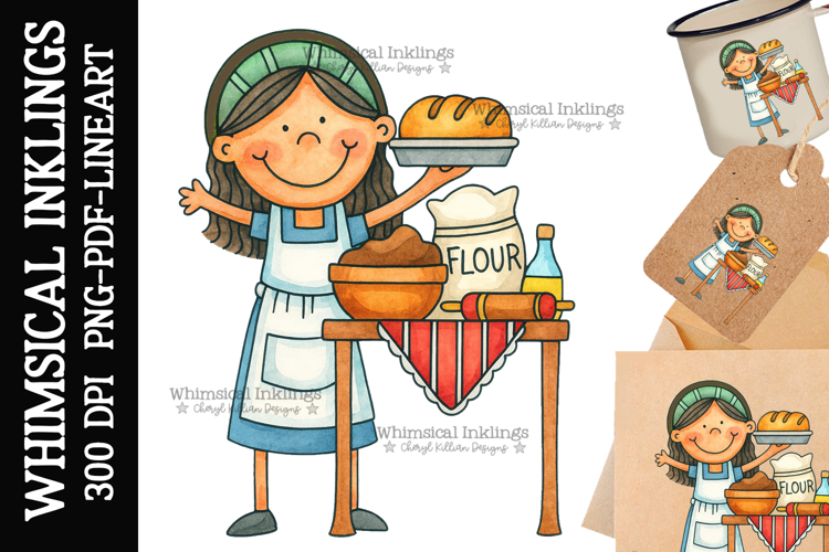 Bread Making Betty Sublimation Clipart