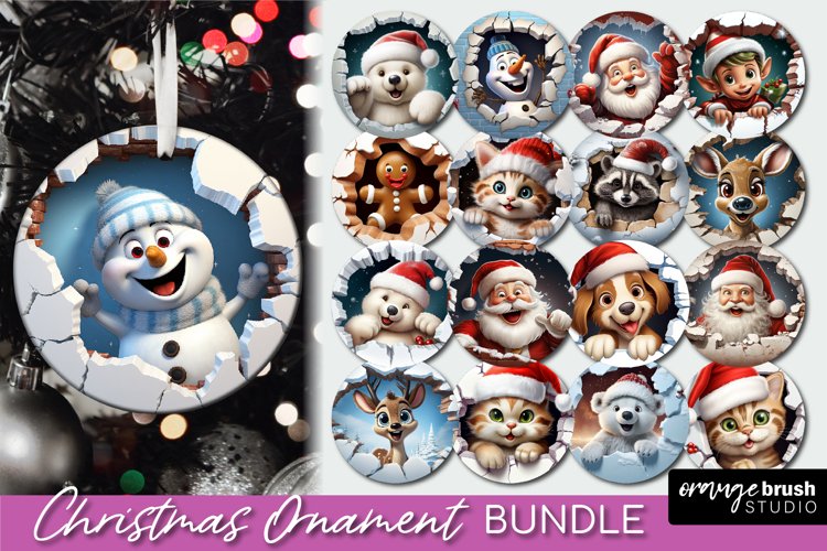 Break Through Christmas Ornament Sublimation Bundle 17 PNG