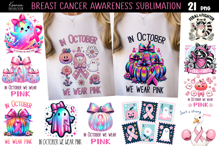 Breast Cancer Awareness T Shirt Sublimation Bundle