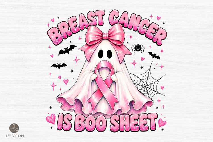 Breast Cancer Awareness Ghost PNG, Halloween Pink Design