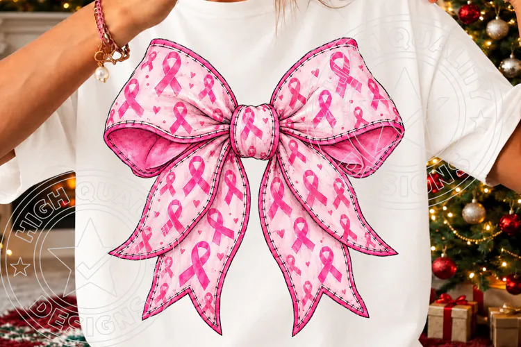 Breast Cancer Awareness Pink Ribbon Bow PNG | Pink October S