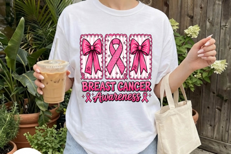 Breast Cancer Awareness Pink Ribbon PNG example image 1