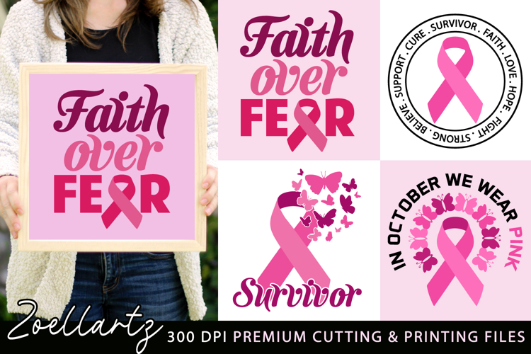 Breast Cancer SVG PNG Pink Ribbon SVG Survivor Awareness SVG