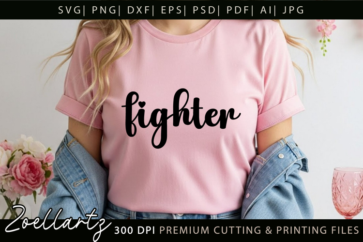 FIGHTER SVG Breast Cancer Awareness SVG Pink Ribbon SVG