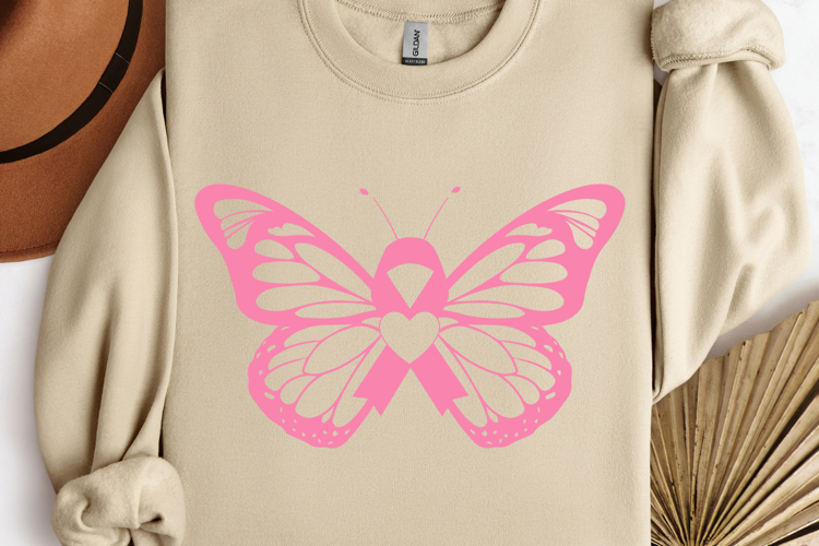 Breast cancer butterfly SVG, Breast Cancer SVG