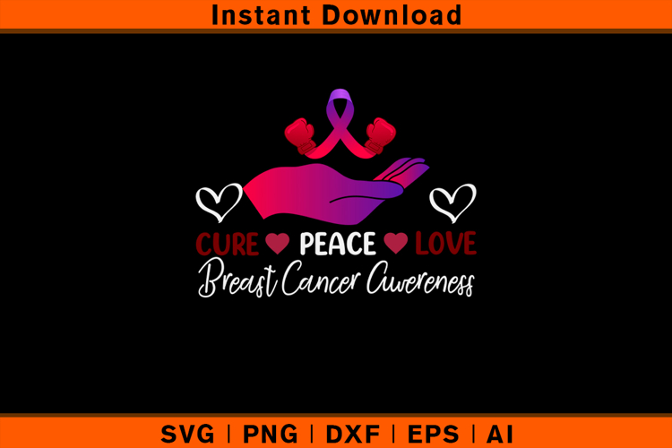 Peace Love Cure Svg Image 3