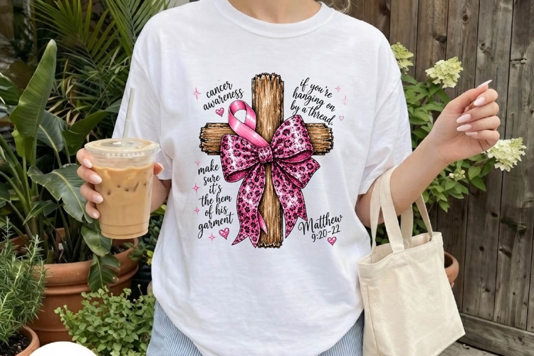 Breast Cancer Faith Cross Leopard Bow PNG example image 1