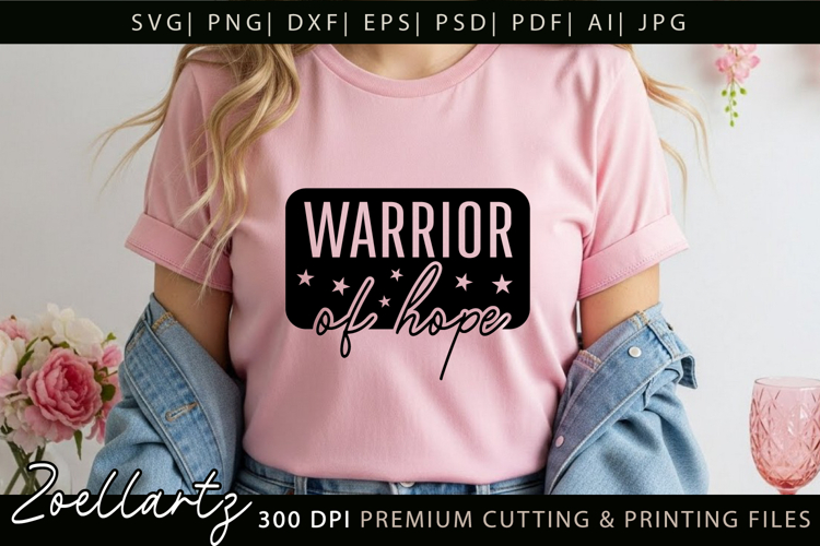 Breast Cancer Awareness SVG Pink Ribbon Warrior of Hope SVG