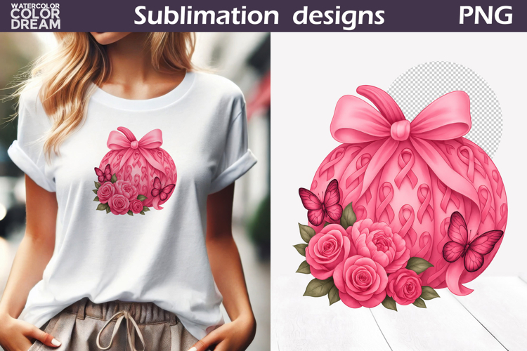 Breast Cancer Awareness | Pink Ribbon Pumpkin Floral